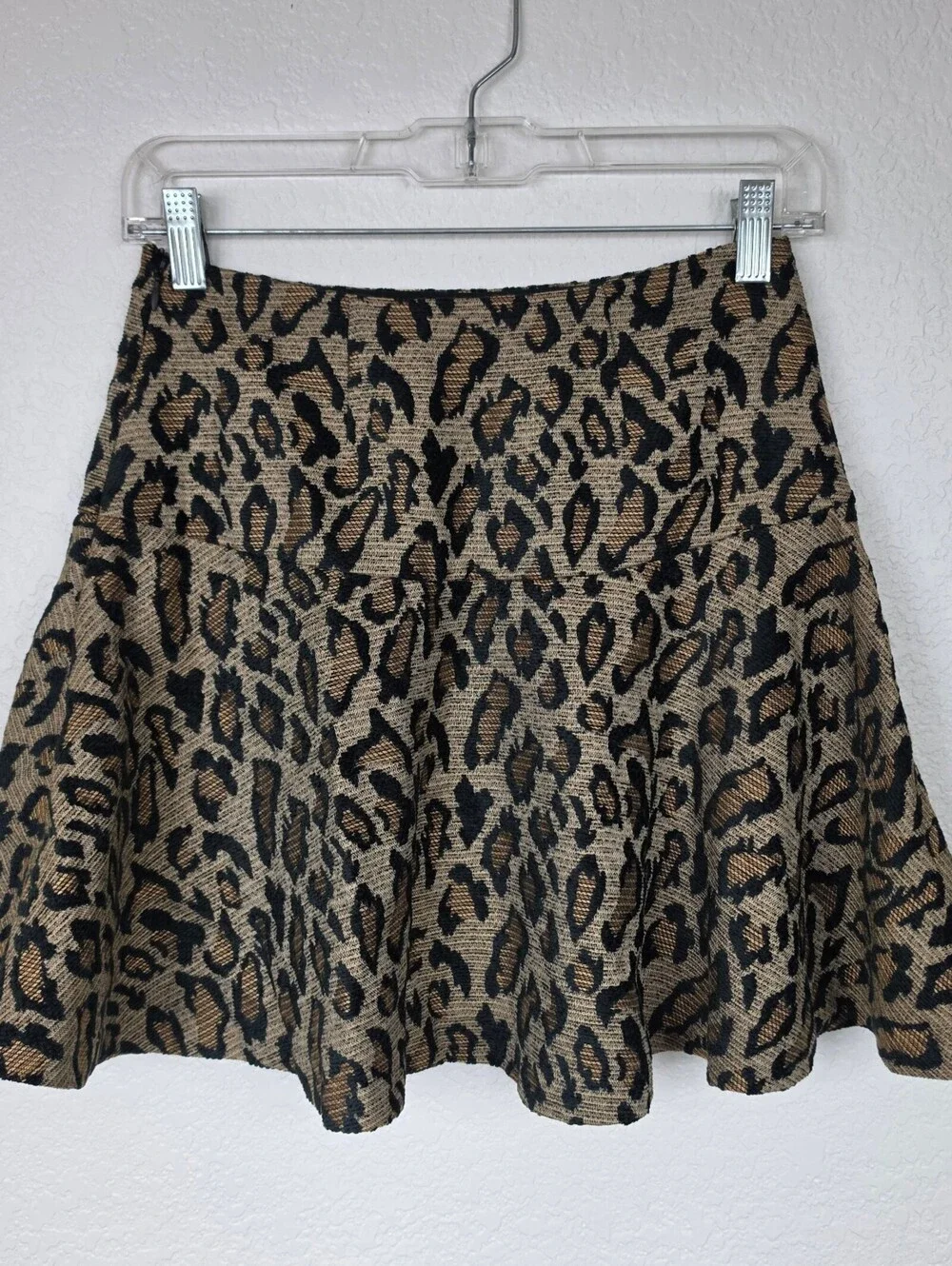 Free People Leopard Cheetah Print Flare Mini Skirt